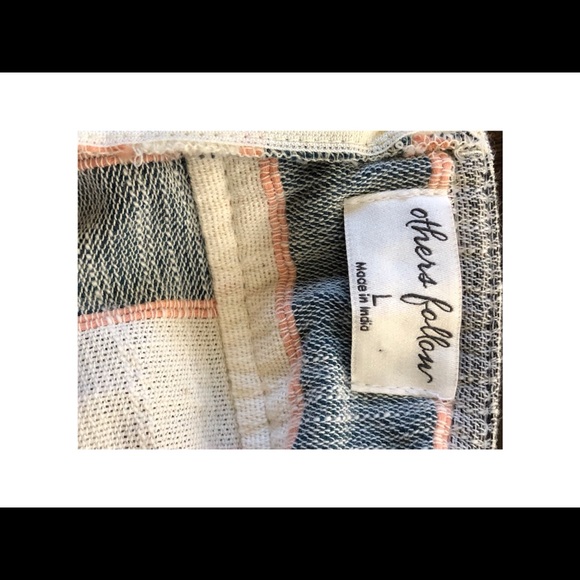 Ivory Striped Sammy Ruffle Romper-L - Picture 4 of 5